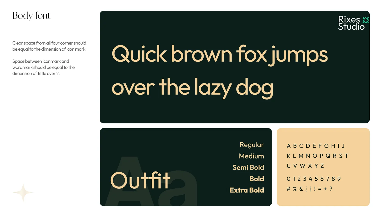 Body typography: Outfit in four weights