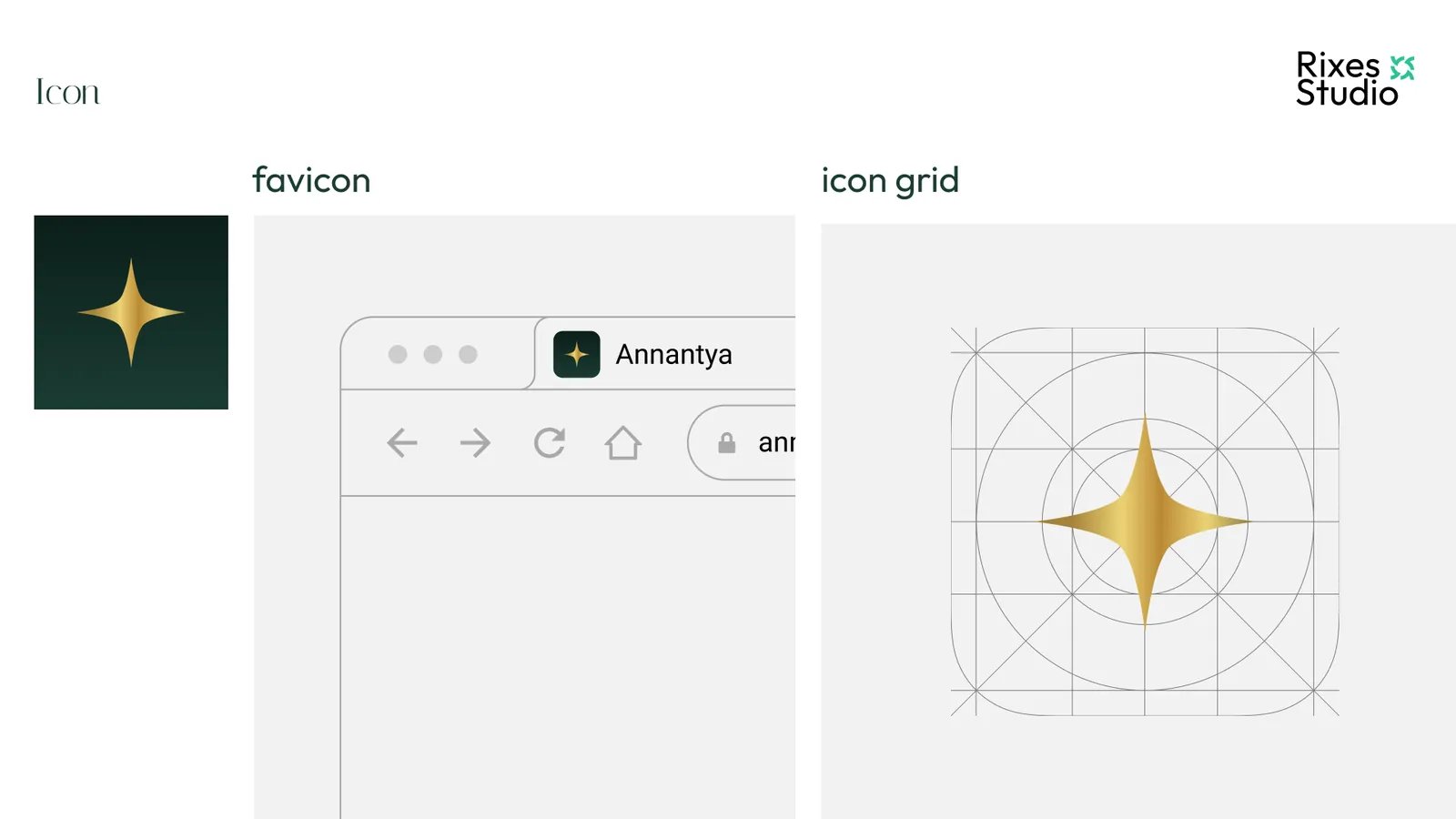 Favicon and app icon, with the icon grid